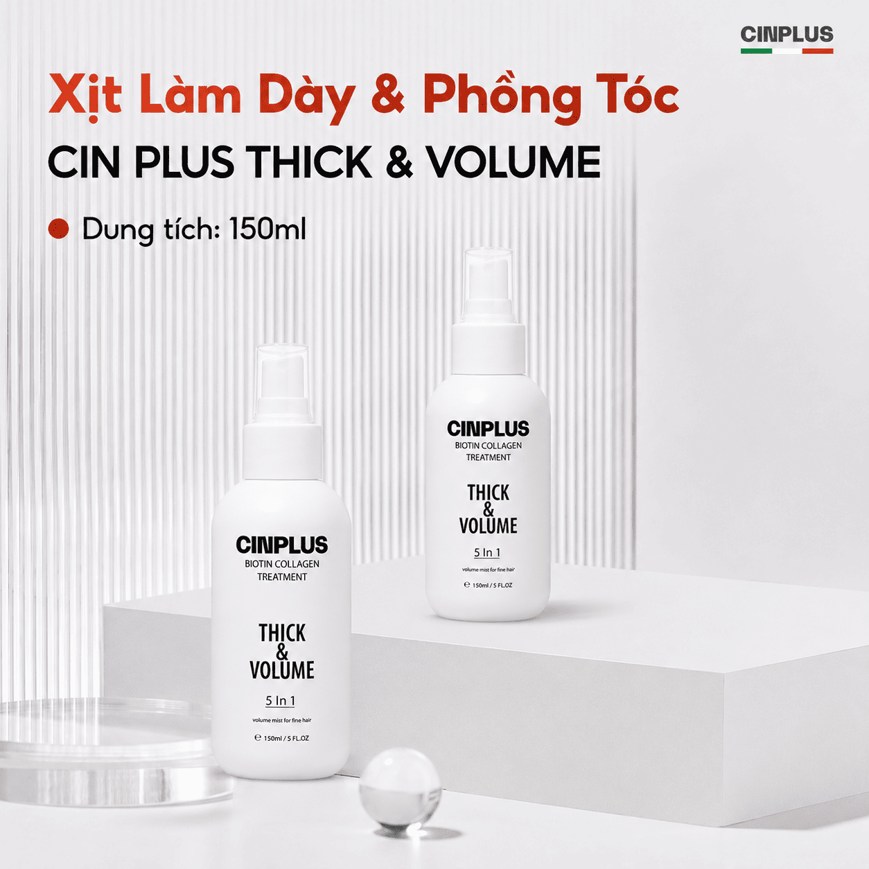CINPLUS |  Xịt Làm Dày & Phồng Tóc | SICILY 1504 Thick & Volume