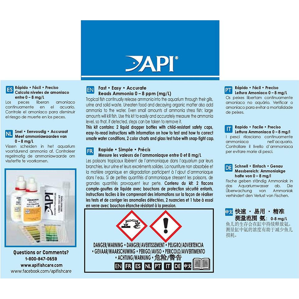 API - Test NH3 Kit - Kiểm tra Amonia