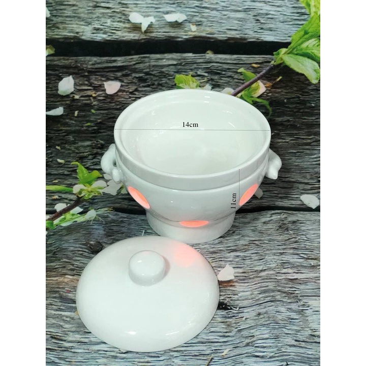 Bát sứ hâm nóng và giữ ấm thức ăn bằng cồn hoặc nến