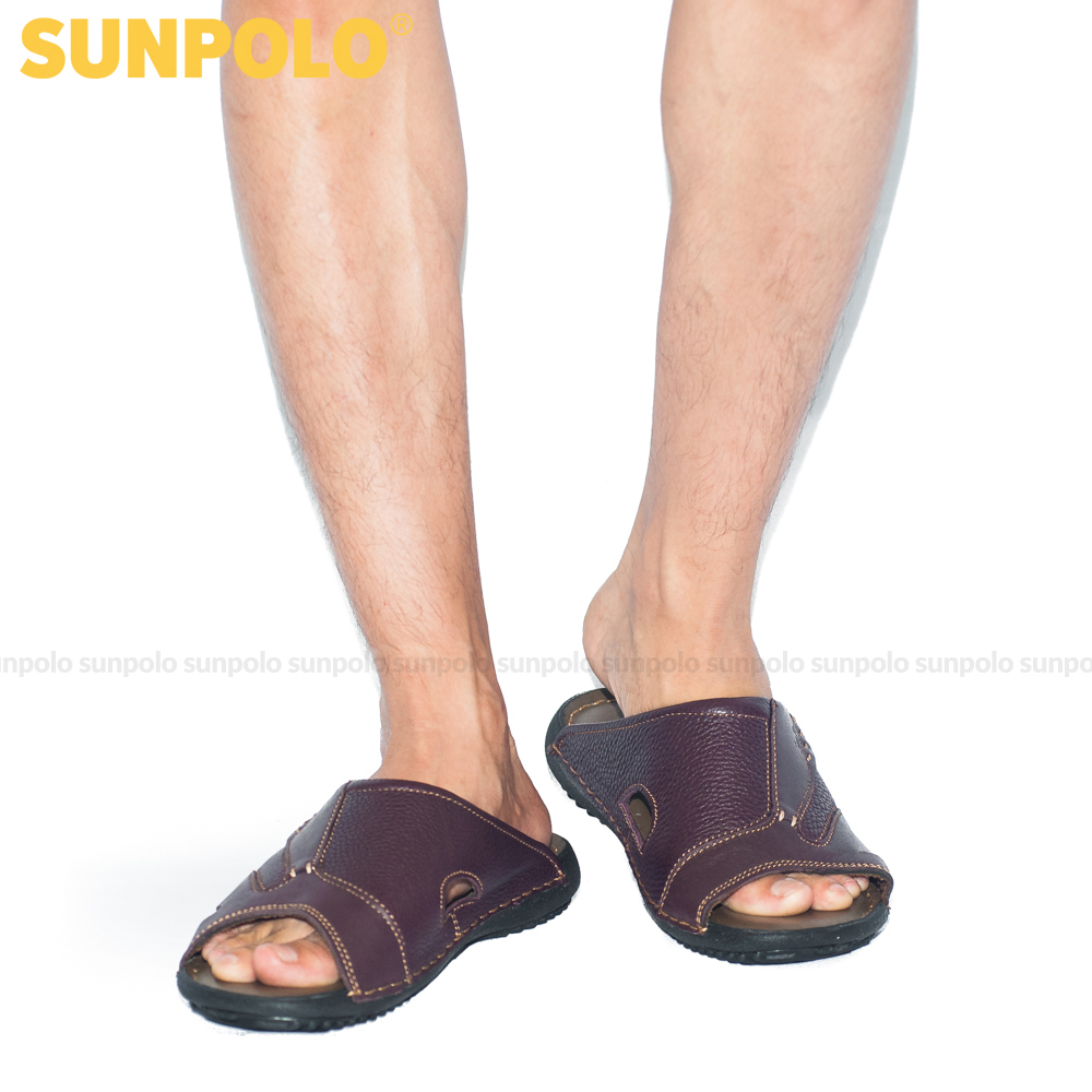 Dép Quai Ngang Nam DQN032 Da Bò Cao Cấp