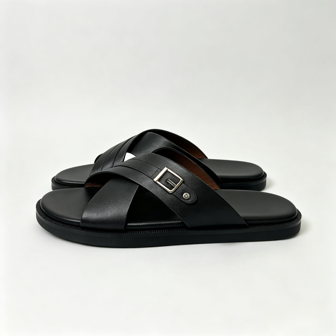 Dép Quai Chéo Nam Da Bò YQC5MK Có BigSize  44 - 45