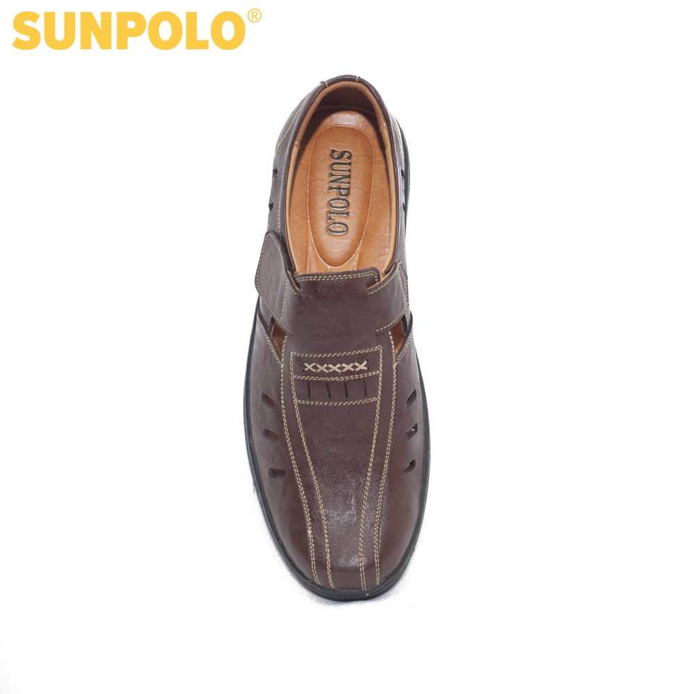 Giày Rọ Nam STA679 Da Bò SUNPOLO Đen Nâu