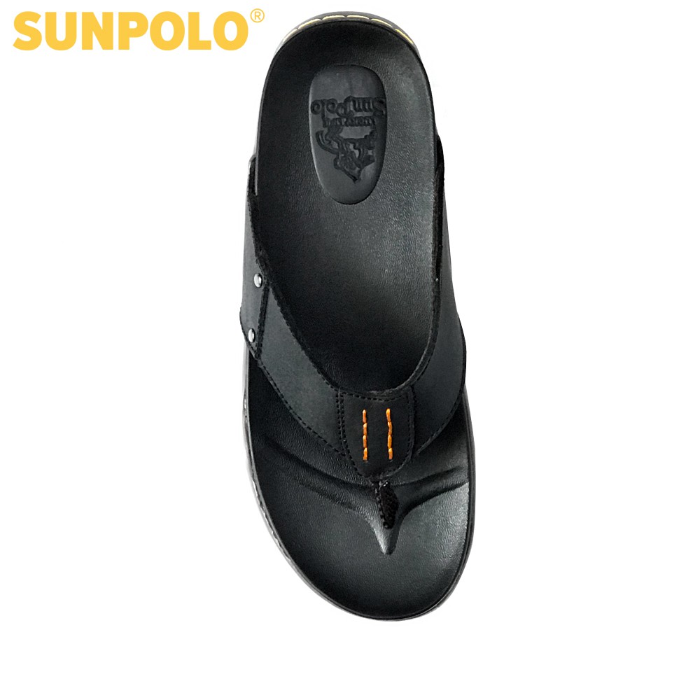 Dép Kẹp Nam Da Bò SUNPOLO Đen - SUPUS31D