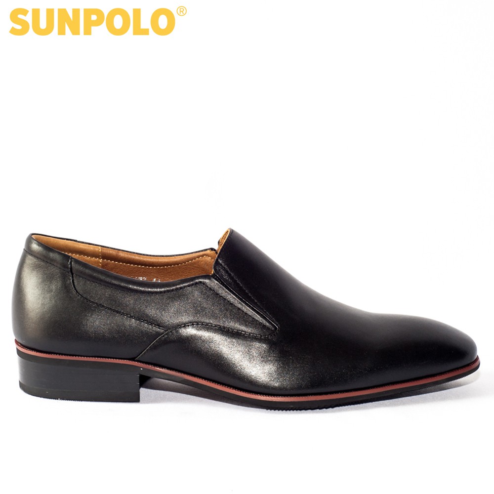 Giày Tây Nam SUMU6673 Da Bò SUNPOLO Đen Nâu