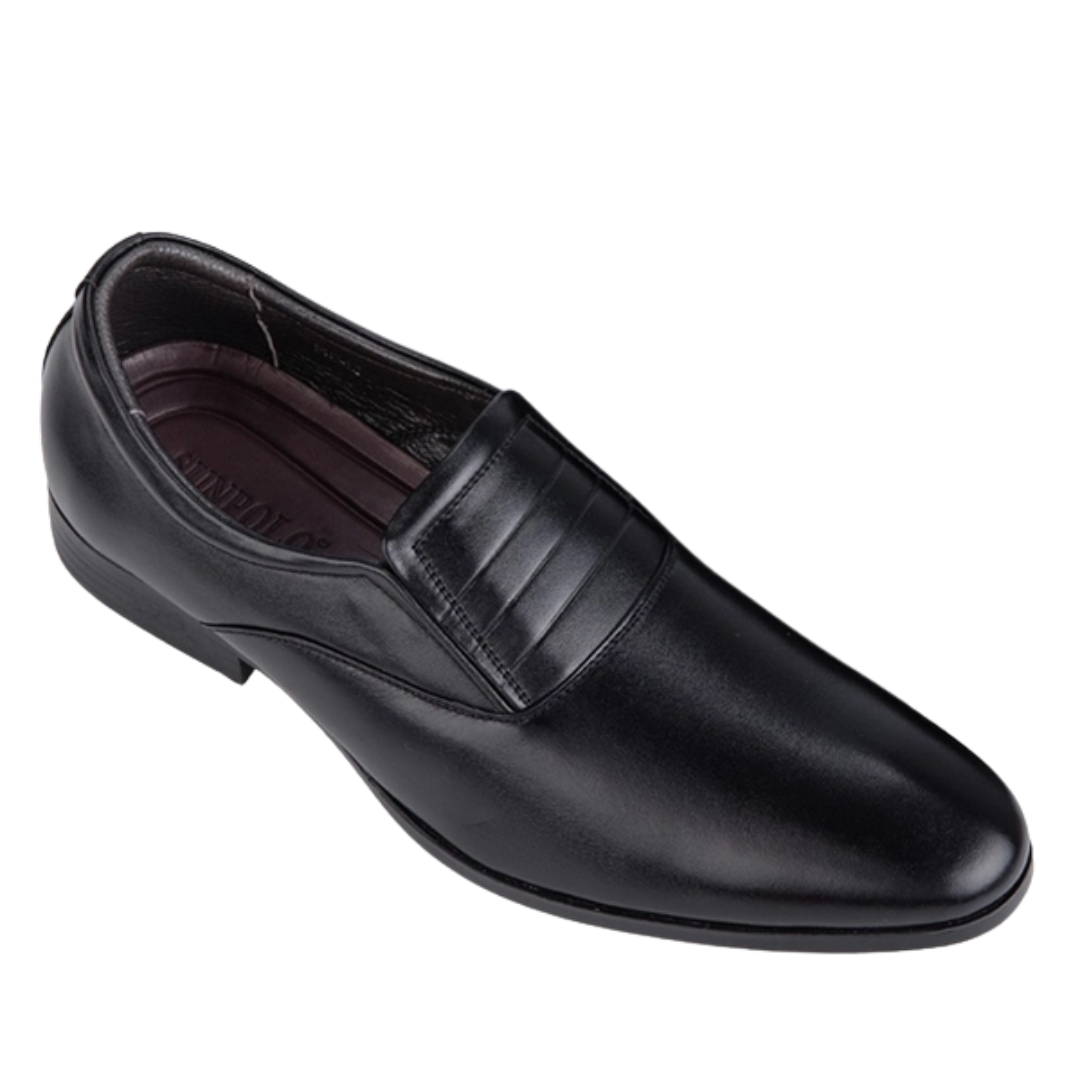 Giày tây nam SPH342 Da bò SUNPOLO giày công sở, đi tiệc đế cao 3cm
