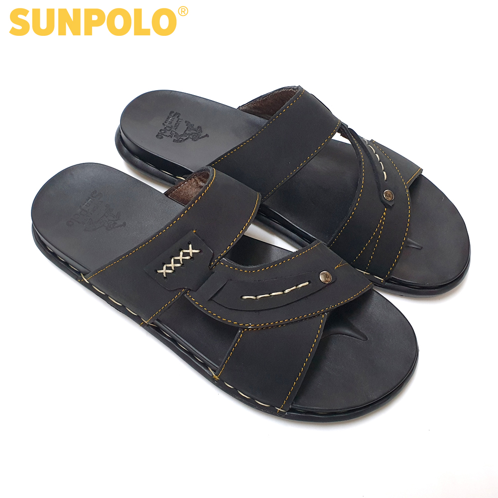Dép Quai Ngang SNA102 Da Bò Cao Cấp