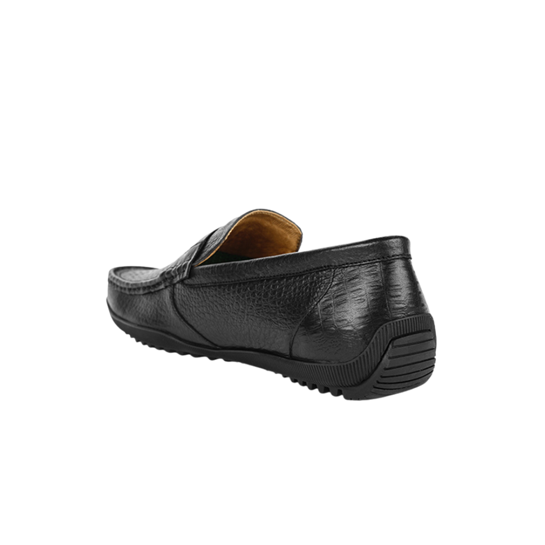 Giày lười nam KT2588 da bò vân cá sâu có 2 phiên bản màu Đen/Nâu