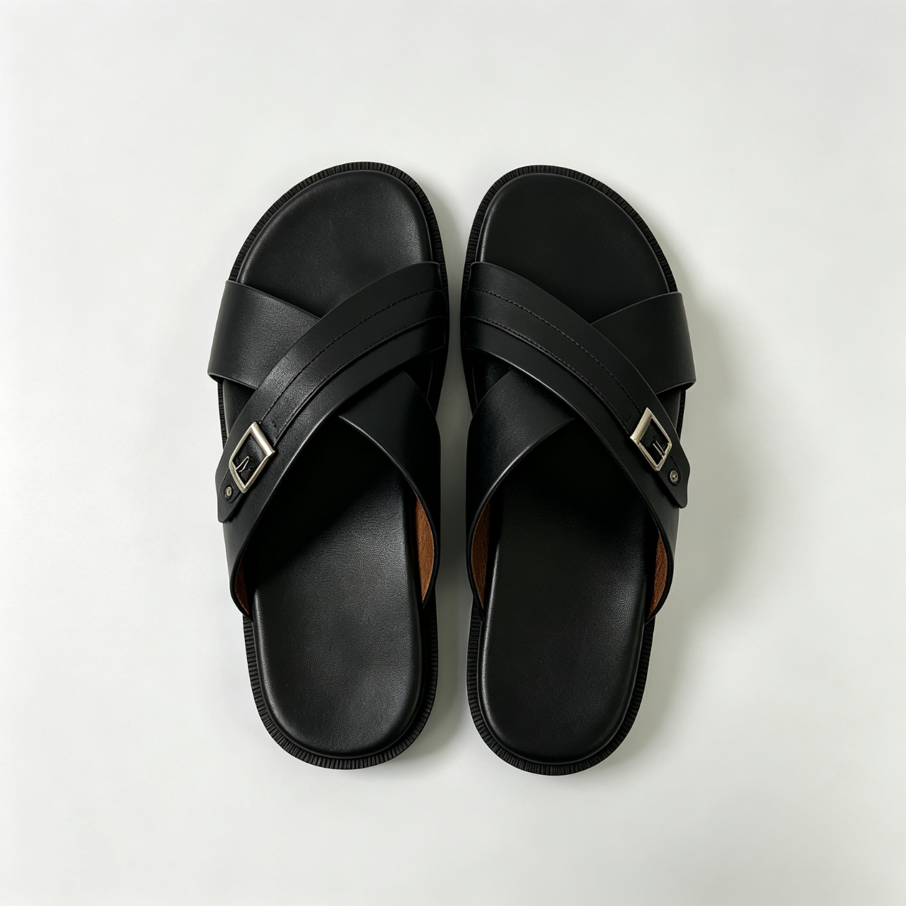Dép Quai Chéo Nam Da Bò YQC5MK Có BigSize  44 - 45
