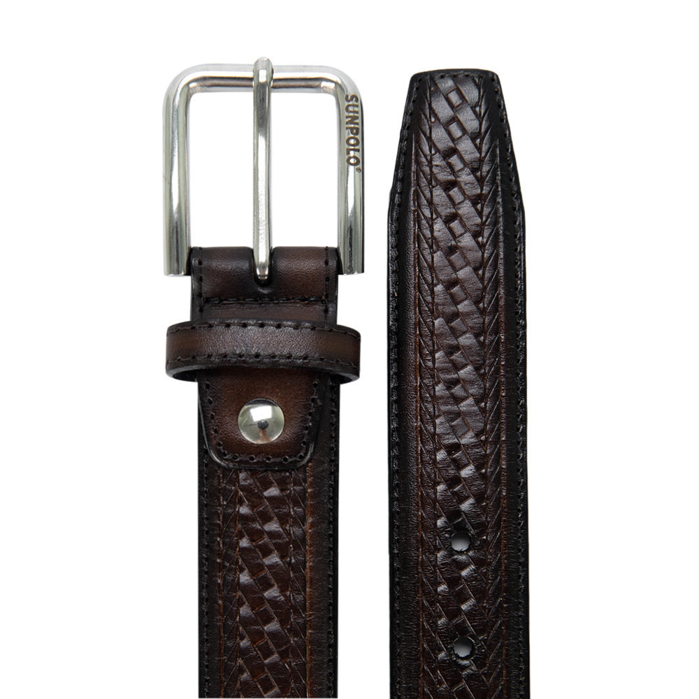 Dây nịt BSMK47 da bò vân caro