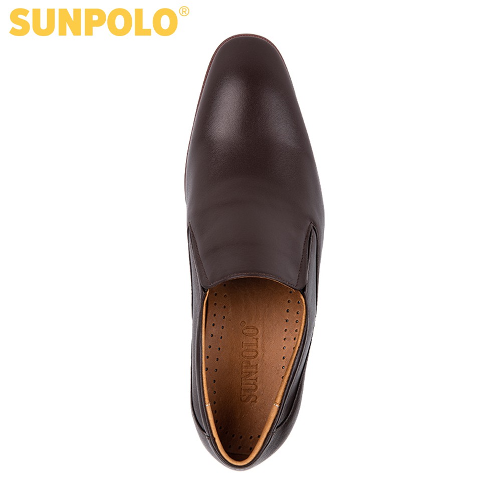 Giày Tây Nam SUMU6673 Da Bò SUNPOLO Đen Nâu