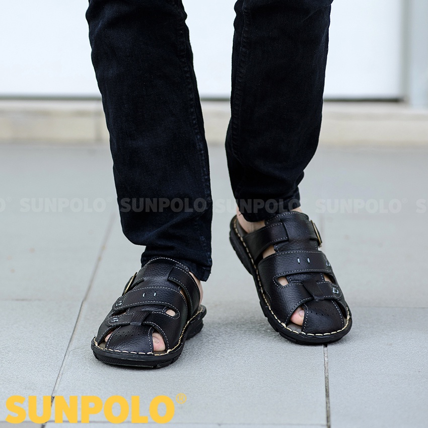 Dép Bít Mũi ABI020 Da Bò Cao cấp