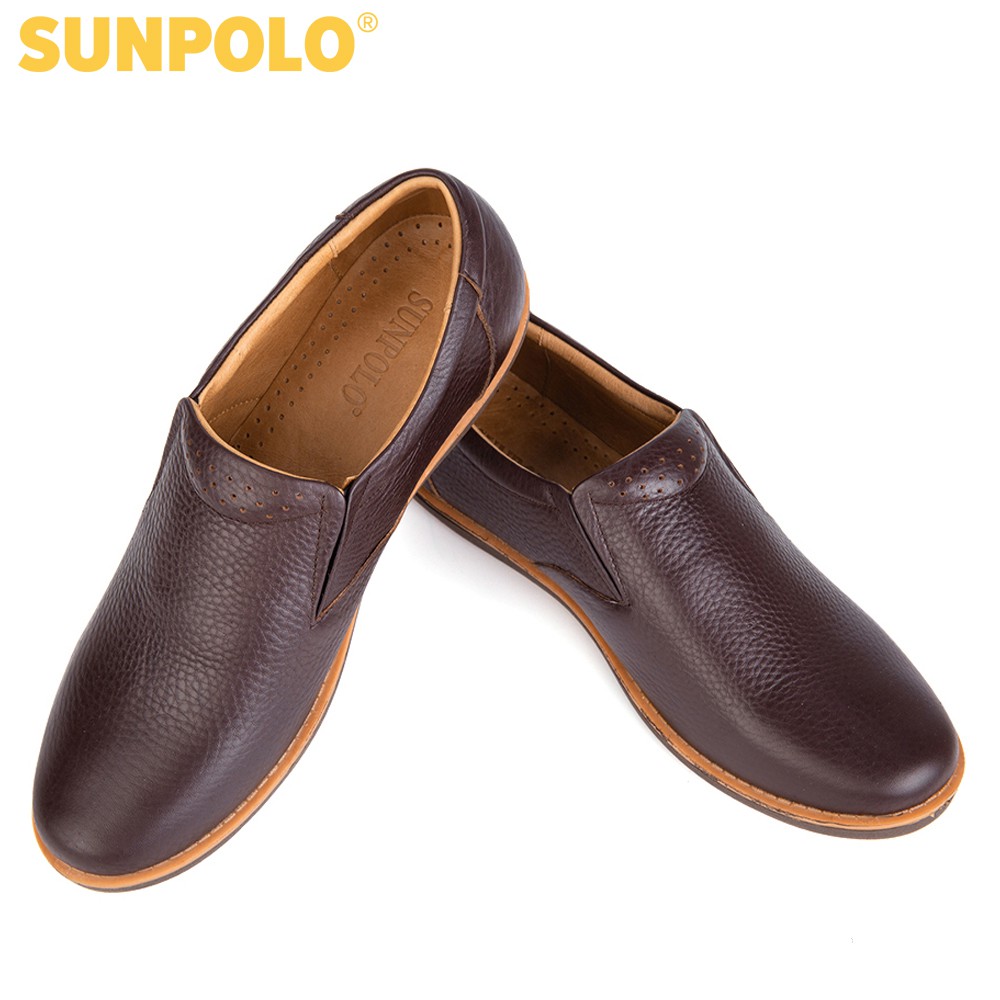 Giày Mọi Nam SUMU01 Da Bò Nâu