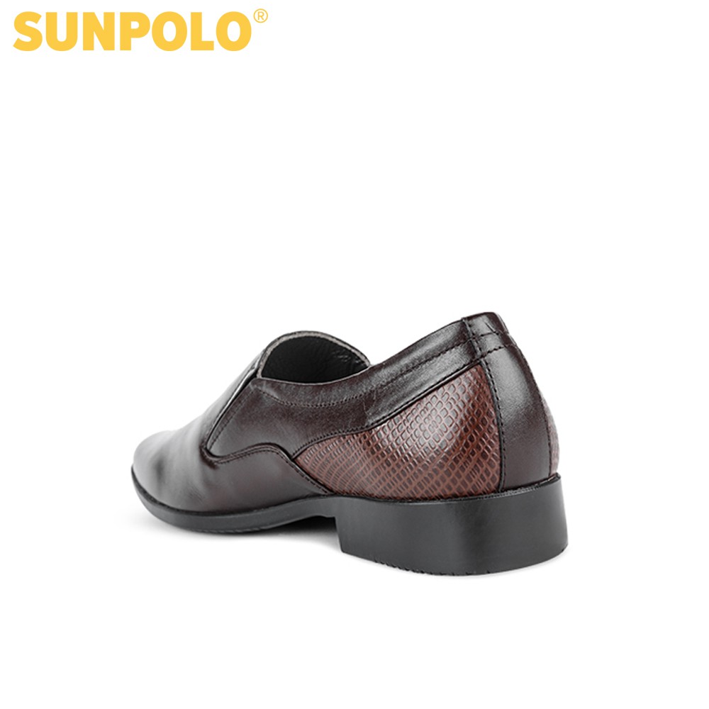 Giày Tây Nam SPH500 Da Bò SUNPOLO Đen Nâu