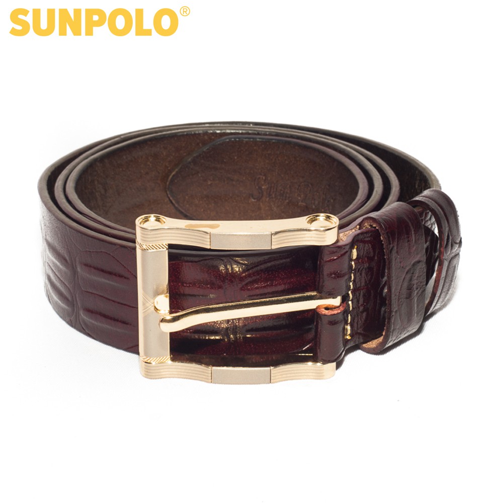 Thắt lưng nam da bò SUNPOLO Đen - BSBK28