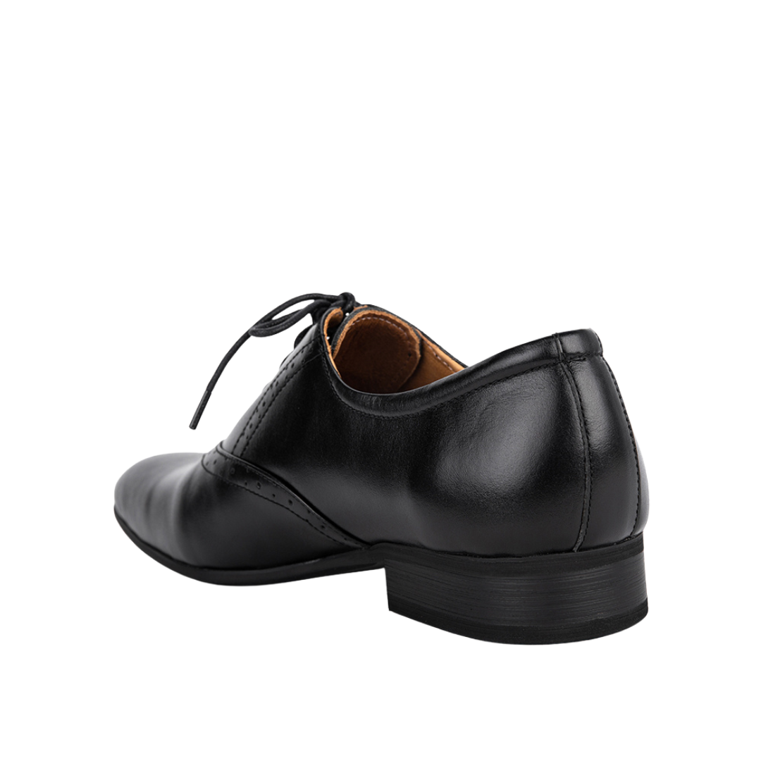 Giày tây nam MU5572 da bò mũi nhọn màu đen