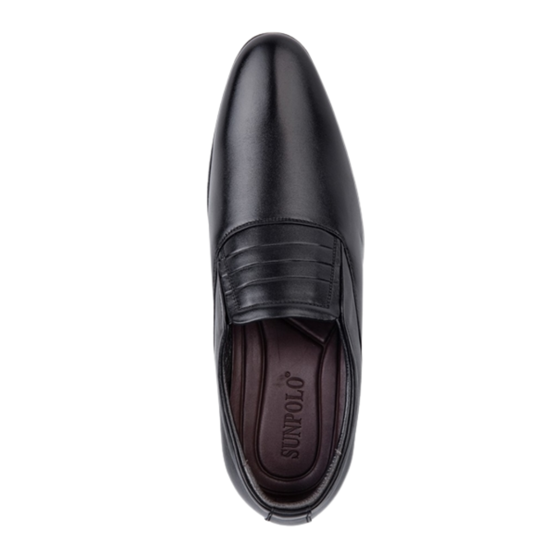 Giày tây nam SPH342 Da bò SUNPOLO giày công sở, đi tiệc đế cao 3cm