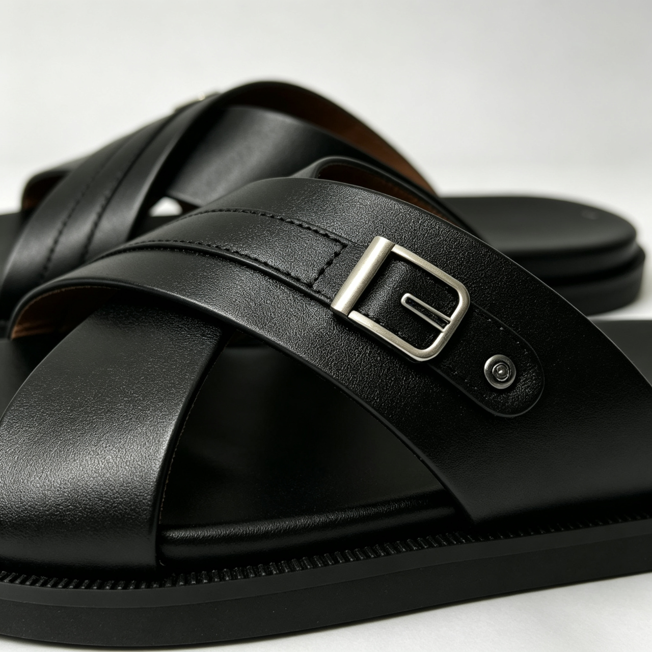 Dép Quai Chéo Nam Da Bò YQC5MK Có BigSize  44 - 45