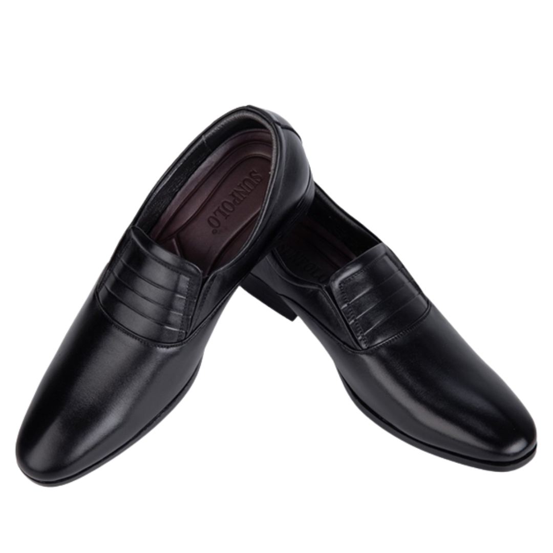 Giày tây nam SPH342 Da bò SUNPOLO giày công sở, đi tiệc đế cao 3cm