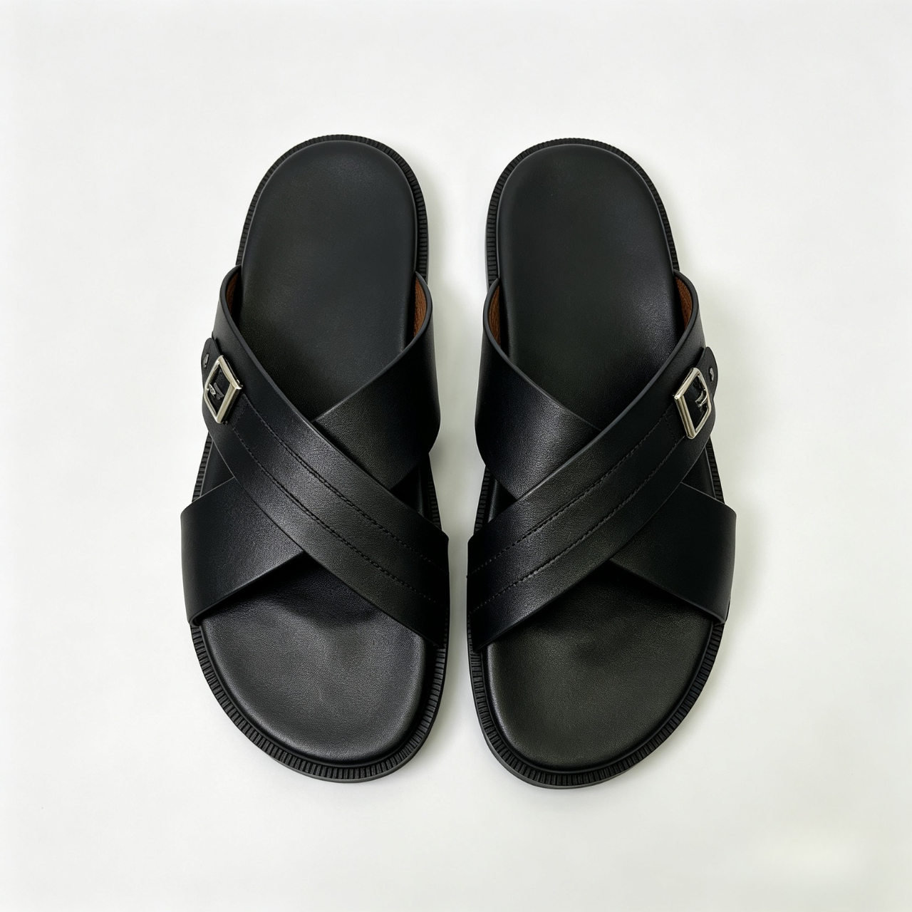 Dép Quai Chéo Nam Da Bò YQC5MK Có BigSize  44 - 45
