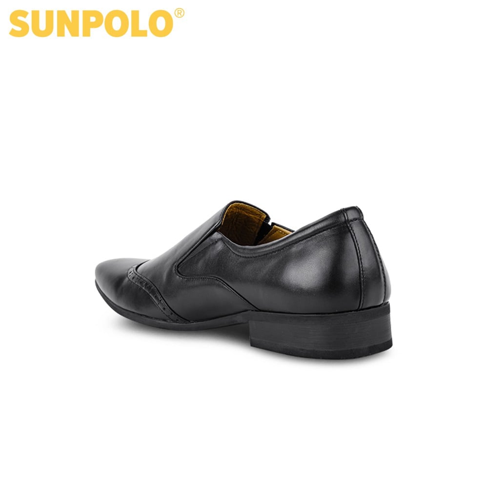 Giày Tây Nam Da Bò SUNPOLO Đen - SU5573