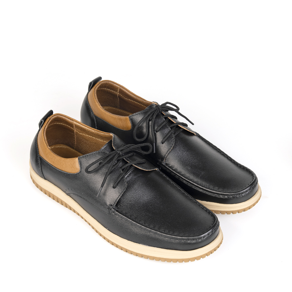 Giày nam da bò FUS492 đế phylon mũi tròn cột dây