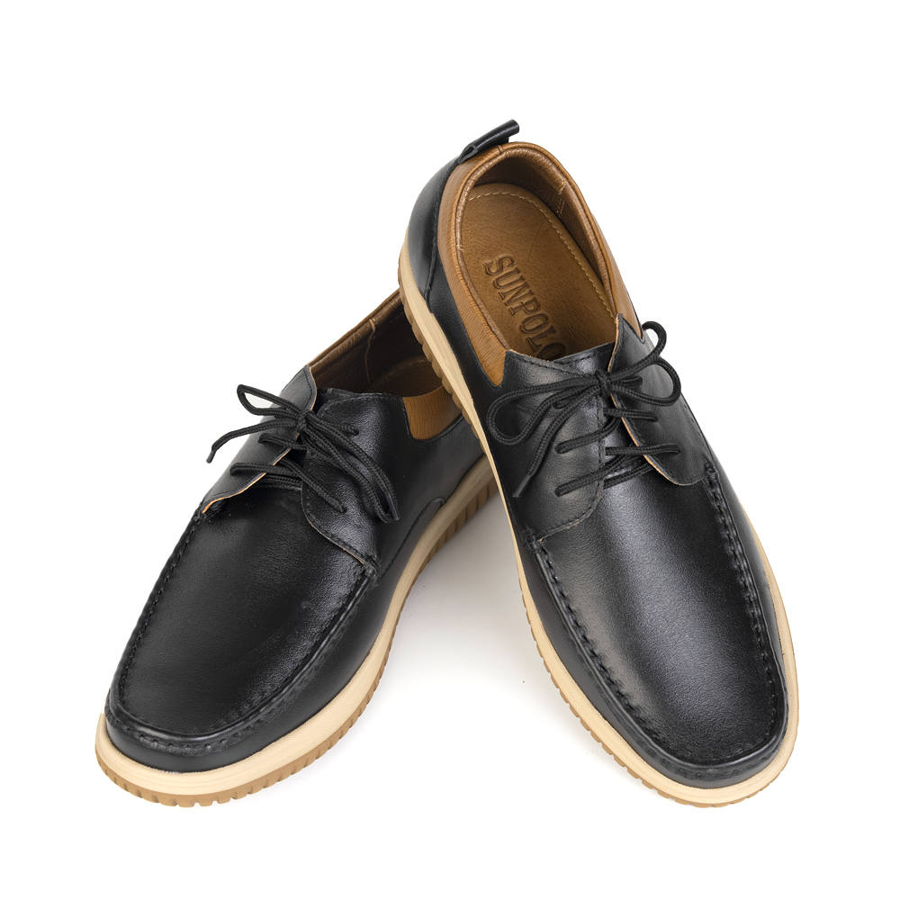 Giày nam da bò FUS492 đế phylon mũi tròn cột dây