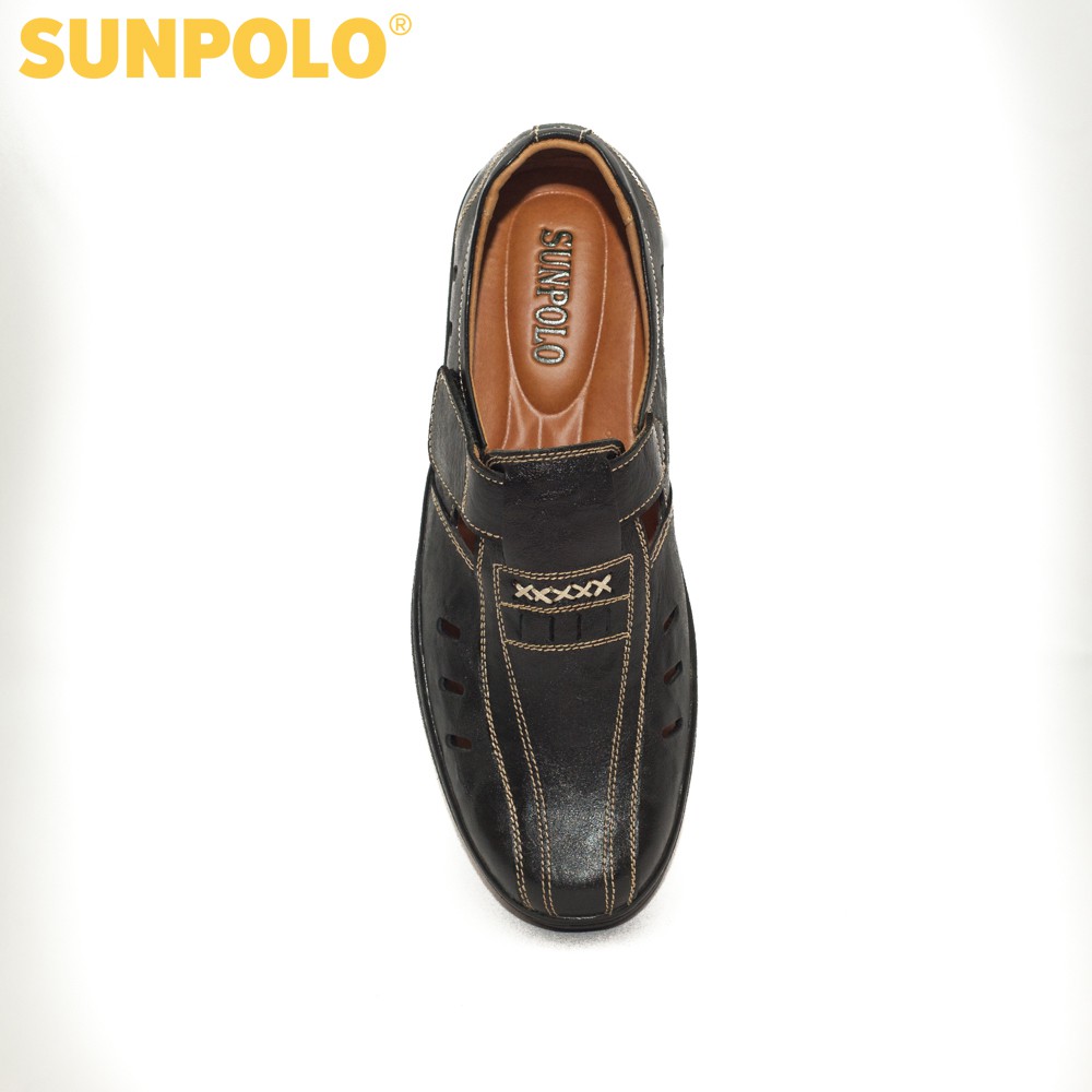 Giày Rọ Nam STA679 Da Bò SUNPOLO Đen Nâu