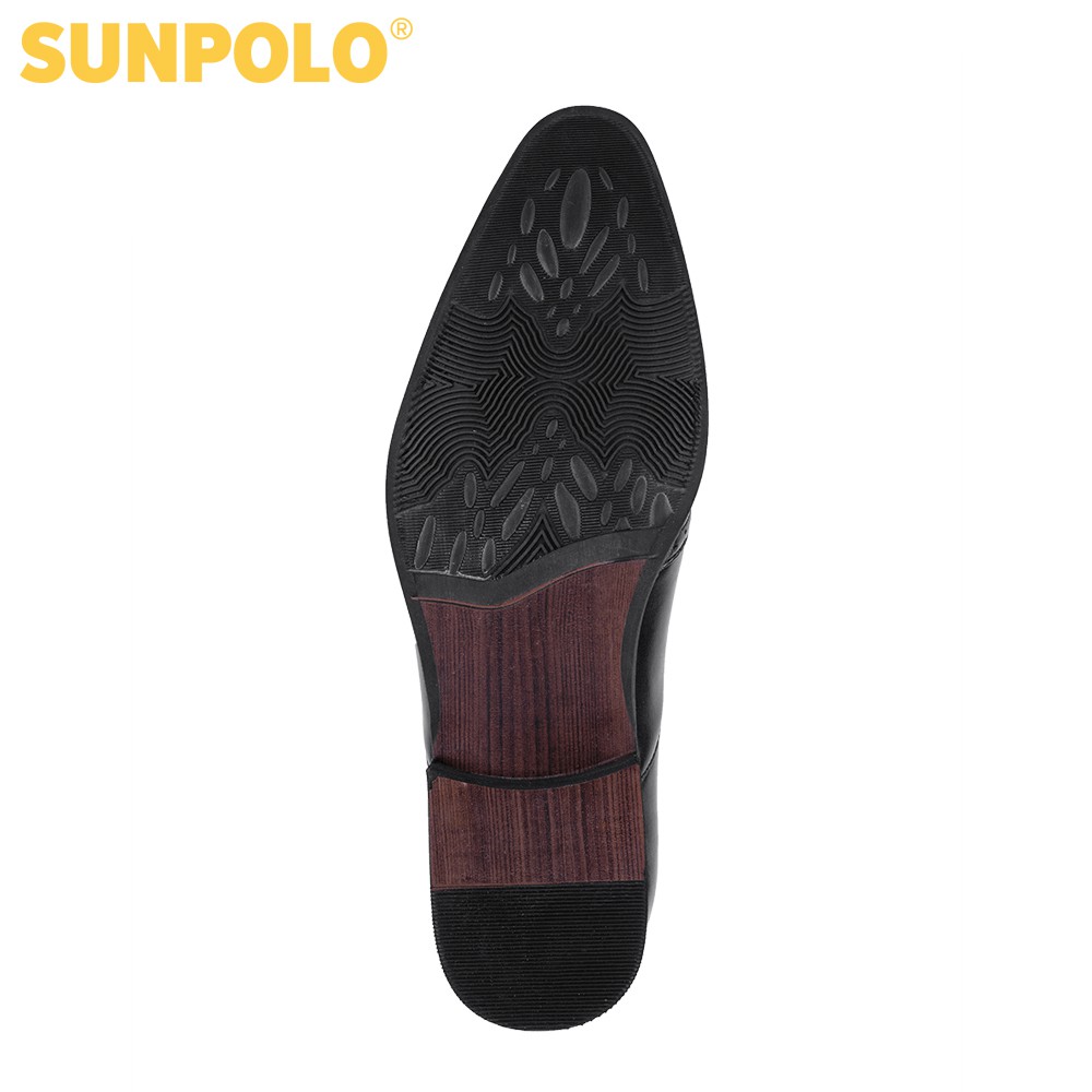 Giày Tây Nam Da Bò SUNPOLO Đen - SU5573