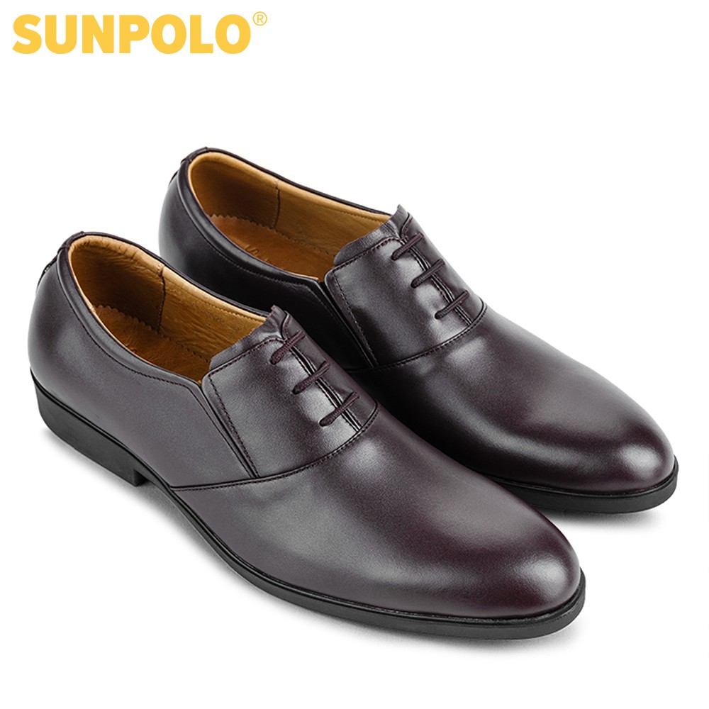 Giày Tây Nam KT0528 Da Bò SUNPOLO Đen Nâu