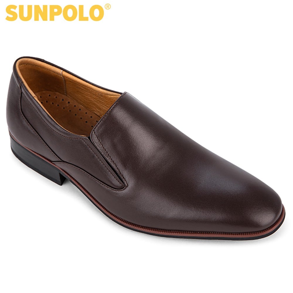 Giày Tây Nam SUMU6673 Da Bò SUNPOLO Đen Nâu