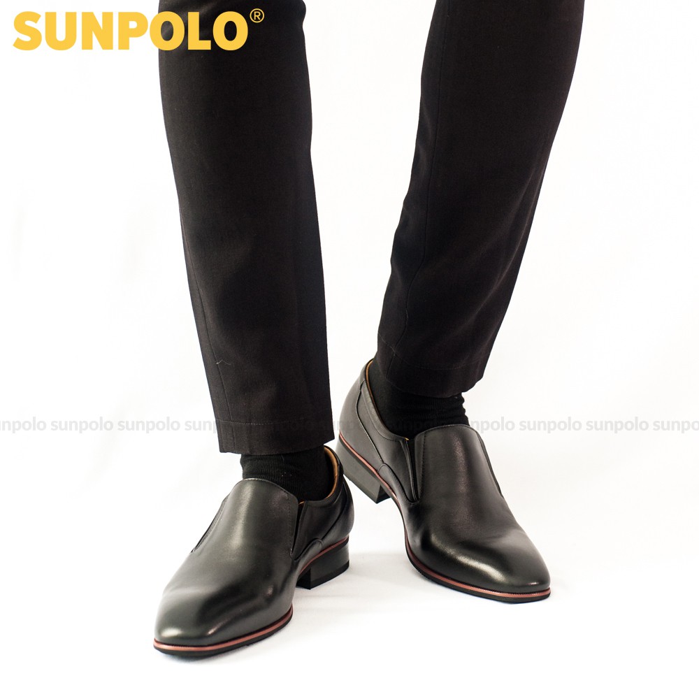 Giày Tây Nam SUMU6673 Da Bò SUNPOLO Đen Nâu