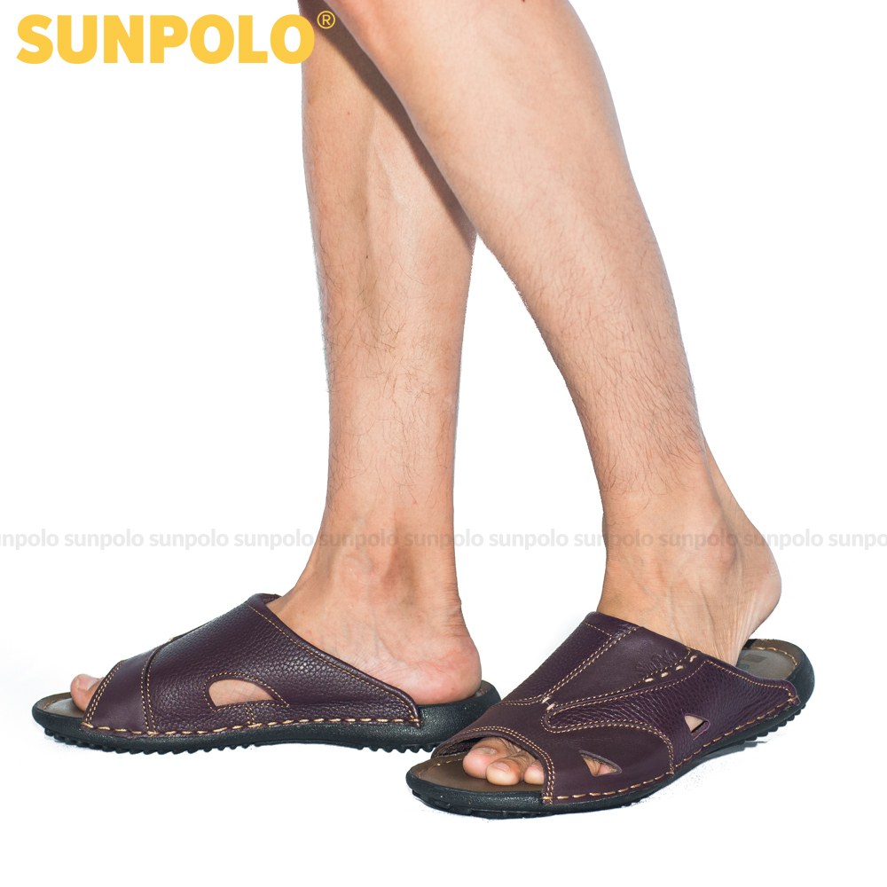 Dép Quai Ngang Nam DQN032 Da Bò Cao Cấp