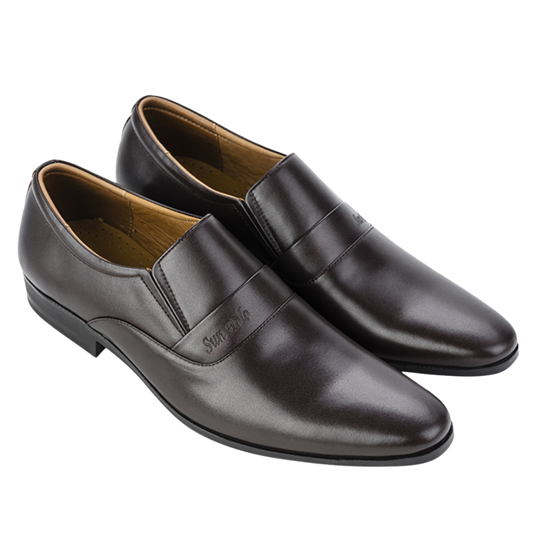 Giày tây TAY234 da bò đế cao su mũi nhọn có 2 phiên bản màu Đen/Nâu