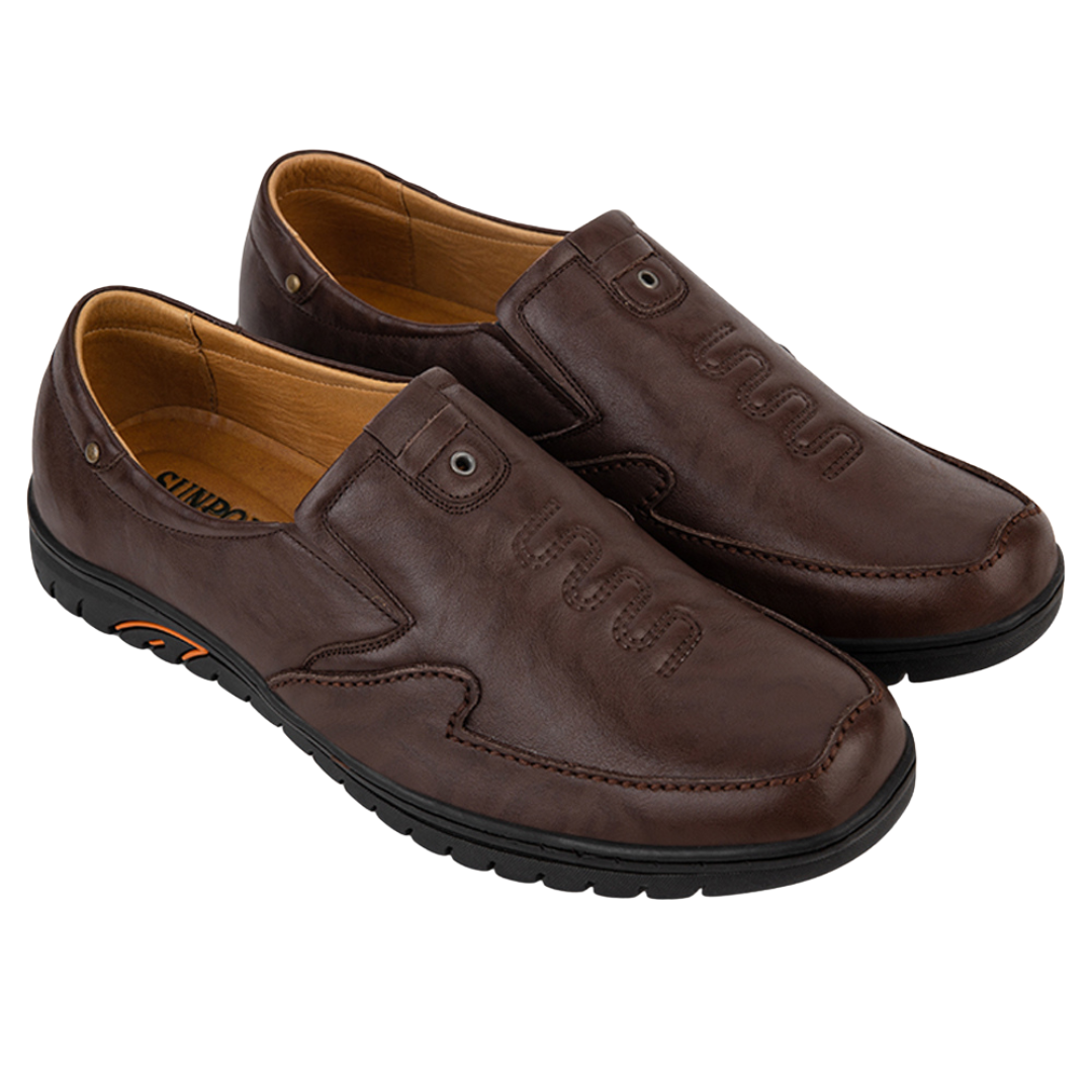 Giày lười nam SUS511 da bò mũi tròn có 2 phiên bản màu Đen/Nâu