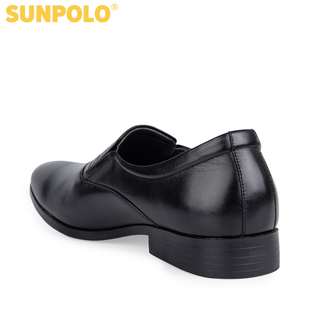 Giày tây nam SPH342 Da bò SUNPOLO giày công sở, đi tiệc đế cao 3cm