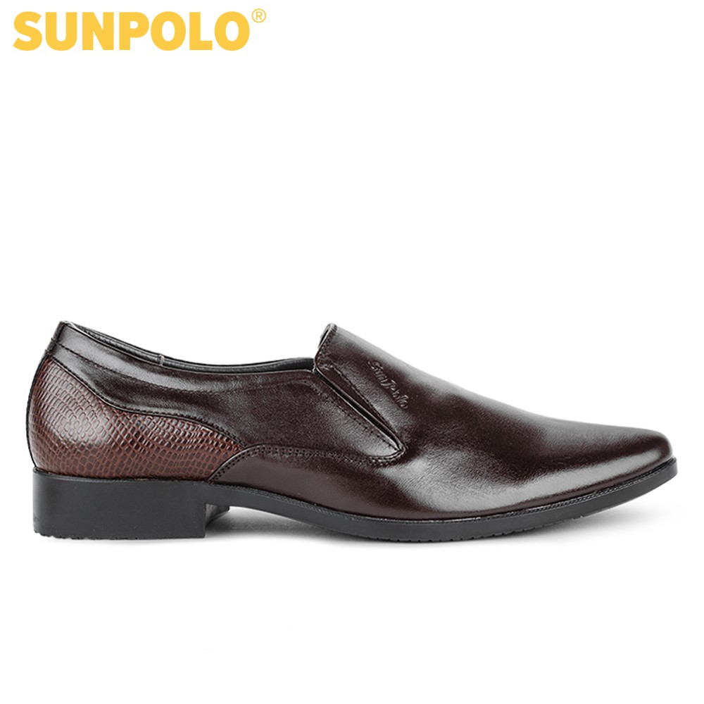 Giày Tây Nam SPH500 Da Bò SUNPOLO Đen Nâu