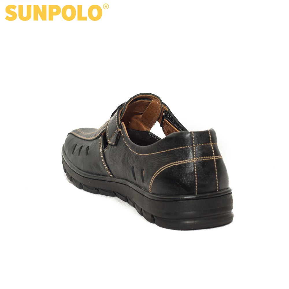 Giày Rọ Nam STA679 Da Bò SUNPOLO Đen Nâu