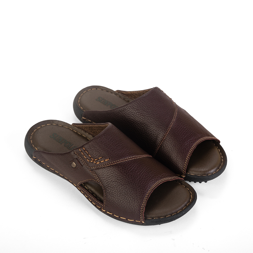 Dép Quai Ngang Nam DQN021 Da Bò Cao Cấp