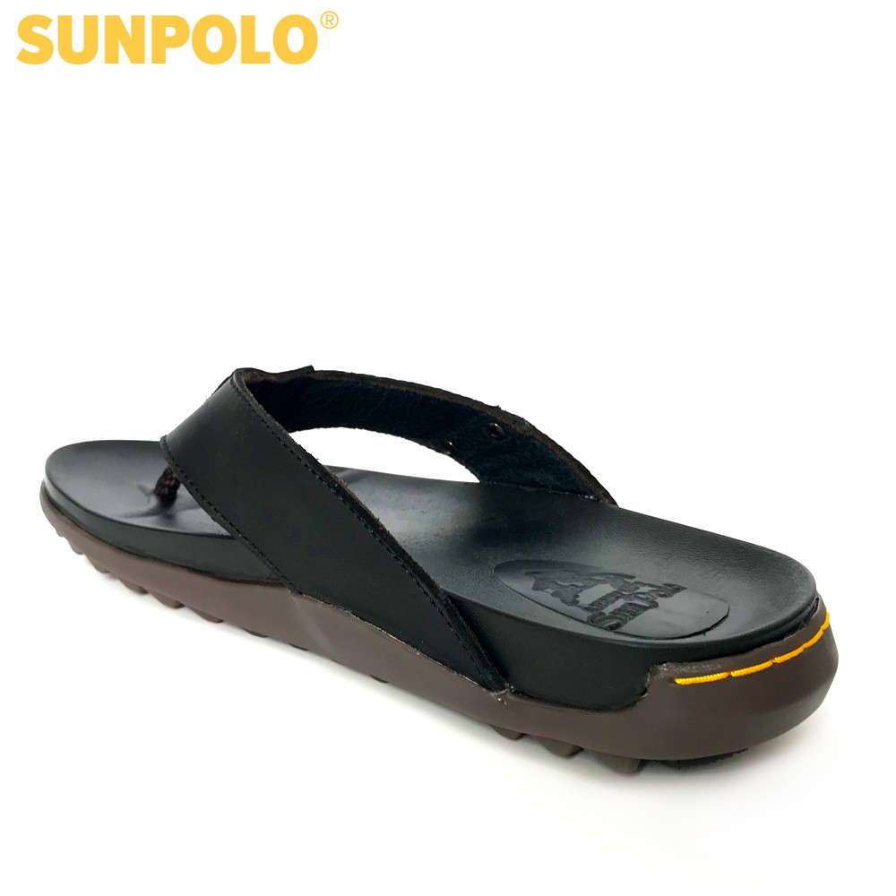 Dép Kẹp Nam Da Bò SUNPOLO Đen - SUPUS31D