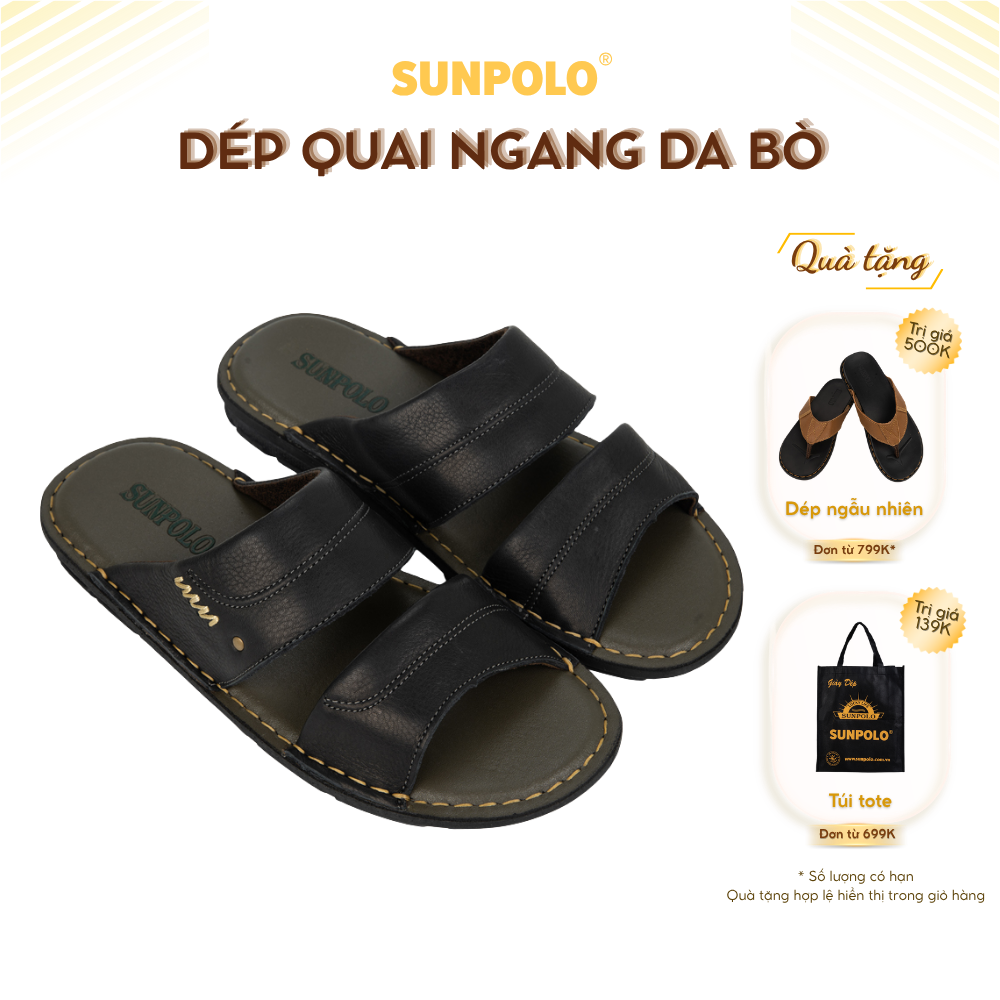 Dép Quai Ngang AQN027 Da Bò cao cấp