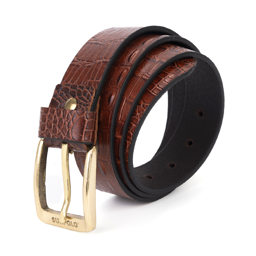Dây nịt nam da bò khóa kim BELT60 SUNPOLO