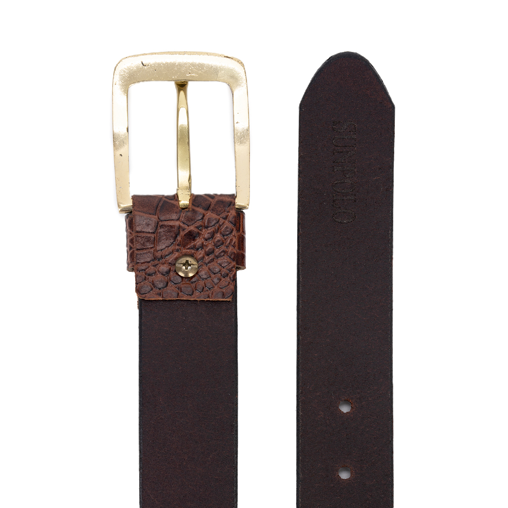 Dây nịt nam da bò khóa kim BELT60 SUNPOLO