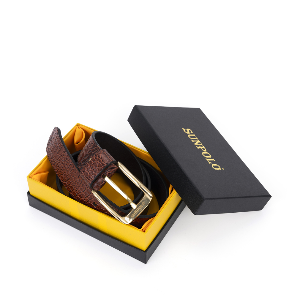 Dây nịt nam da bò khóa kim BELT60 SUNPOLO