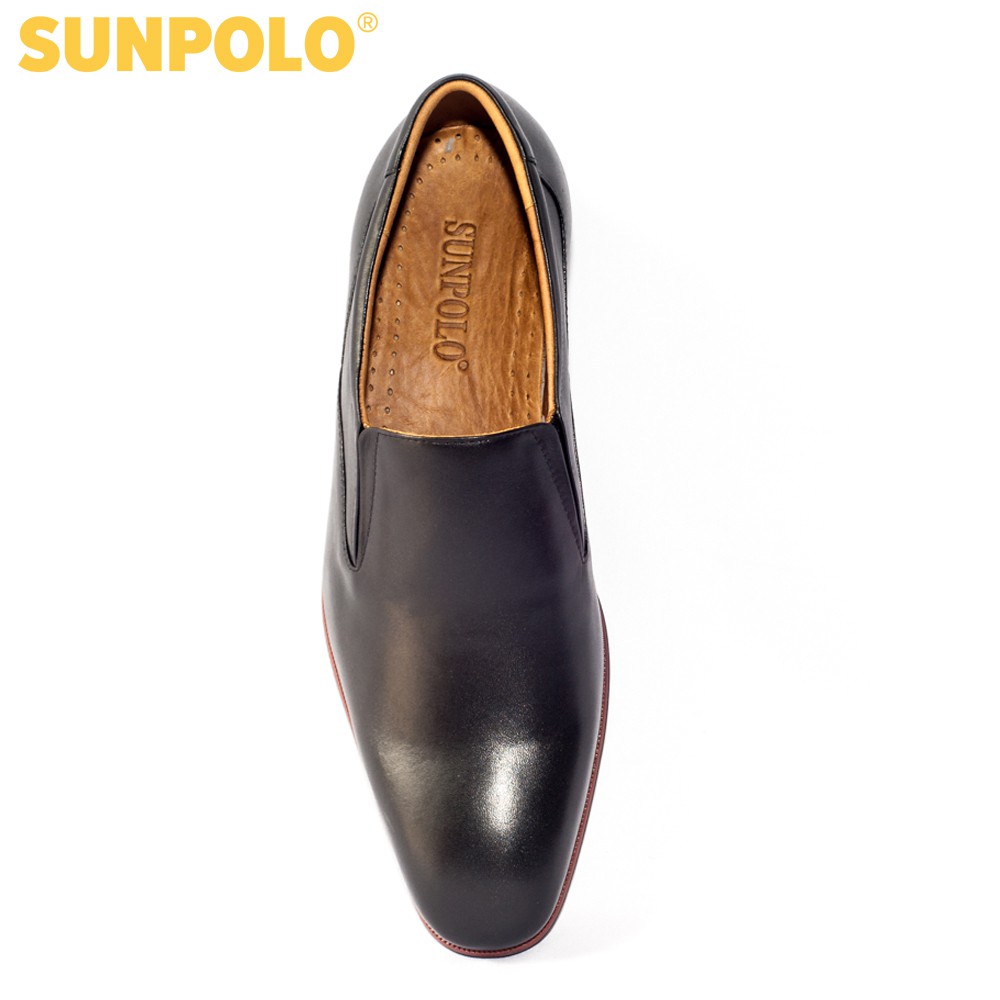 Giày Tây Nam SUMU6673 Da Bò SUNPOLO Đen Nâu