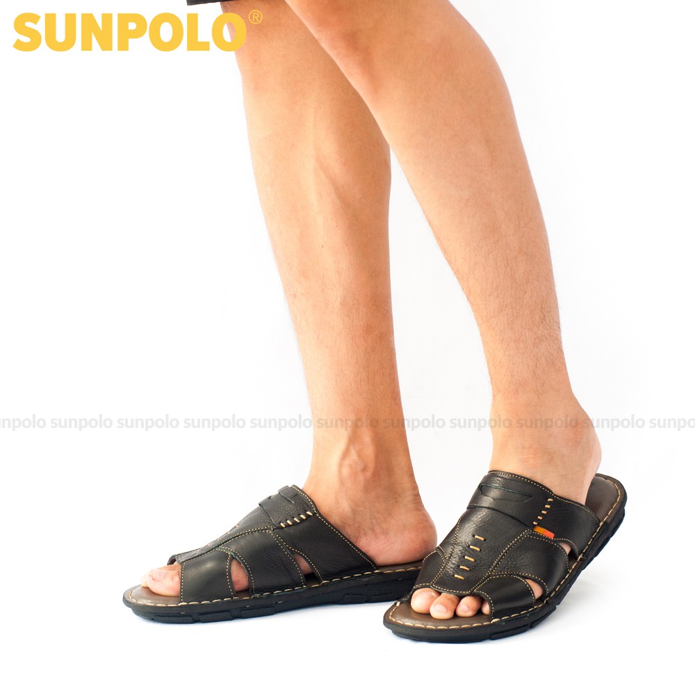 Dép Quai Ngang Nam Da Bò - AQN009