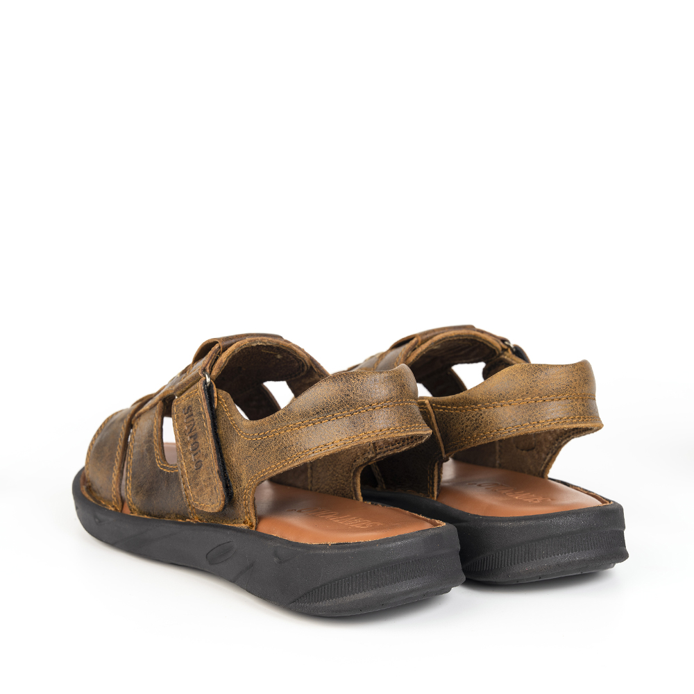 Xăng Đan Nam Da Bò Cao Cấp SUNPOLO Sandals SDF060 Đi Học, Đi Chơi