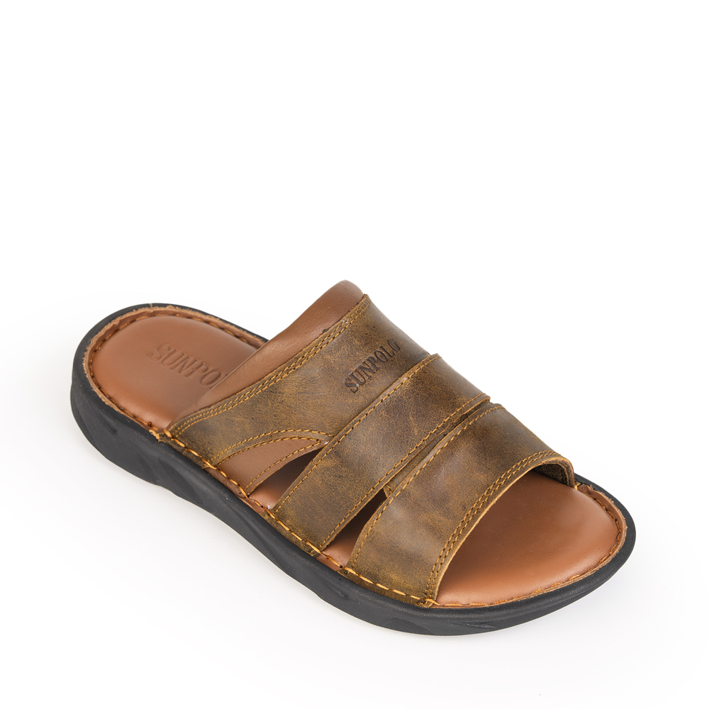 Dép Quai Ngang Nam Da Bò SUNPOLO FQN063