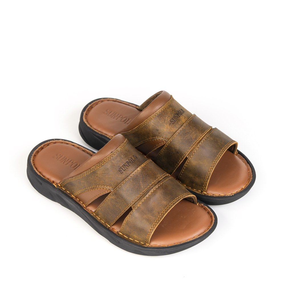 Dép Quai Ngang Nam Da Bò SUNPOLO FQN063