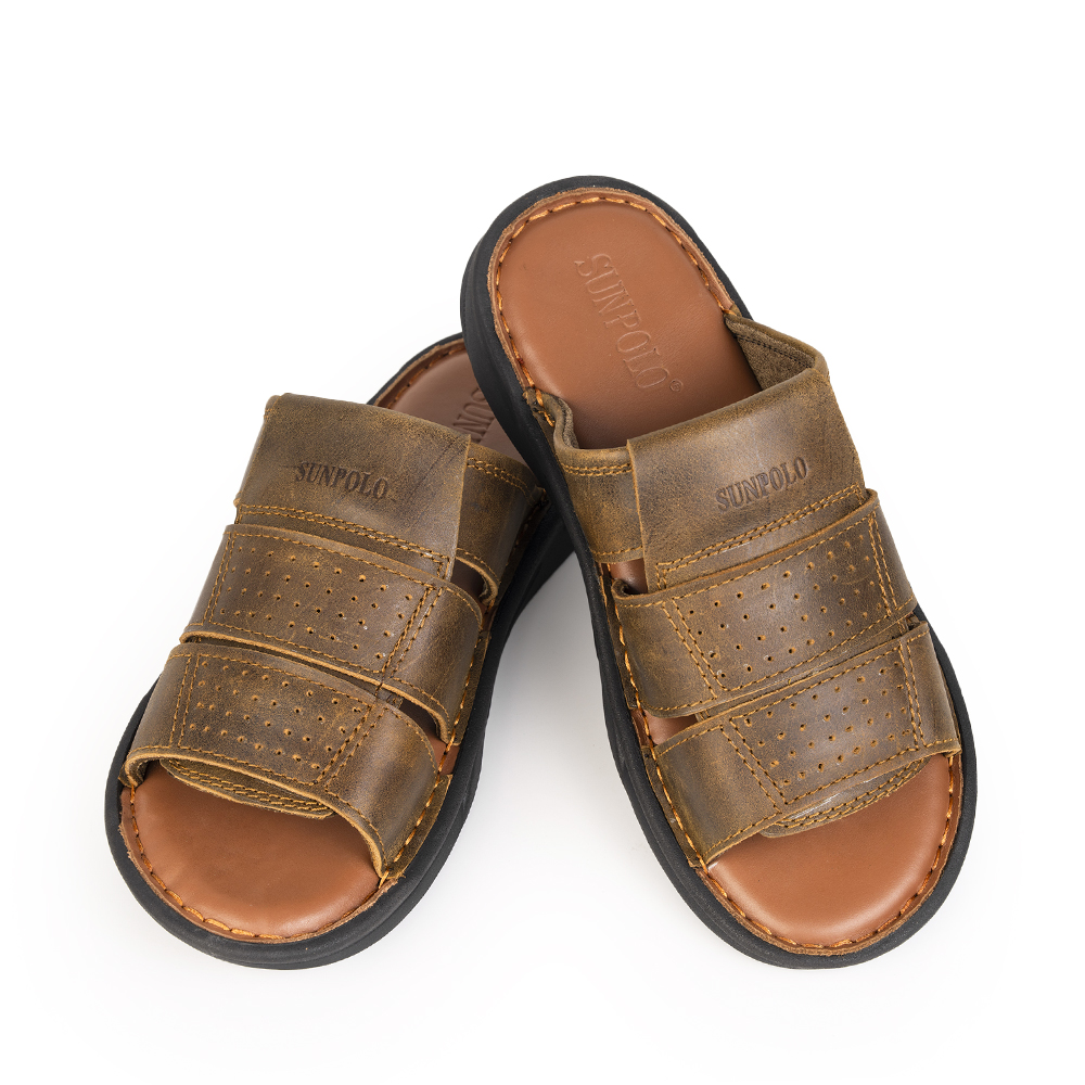Dép Quai Ngang Nam Da Bò SUNPOLO FQN062