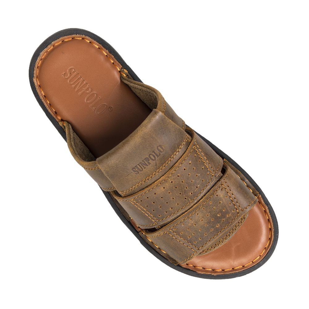 Dép Quai Ngang Nam Da Bò SUNPOLO FQN062